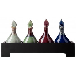 Keramické elegantné flakóny na masážne oleje SET 